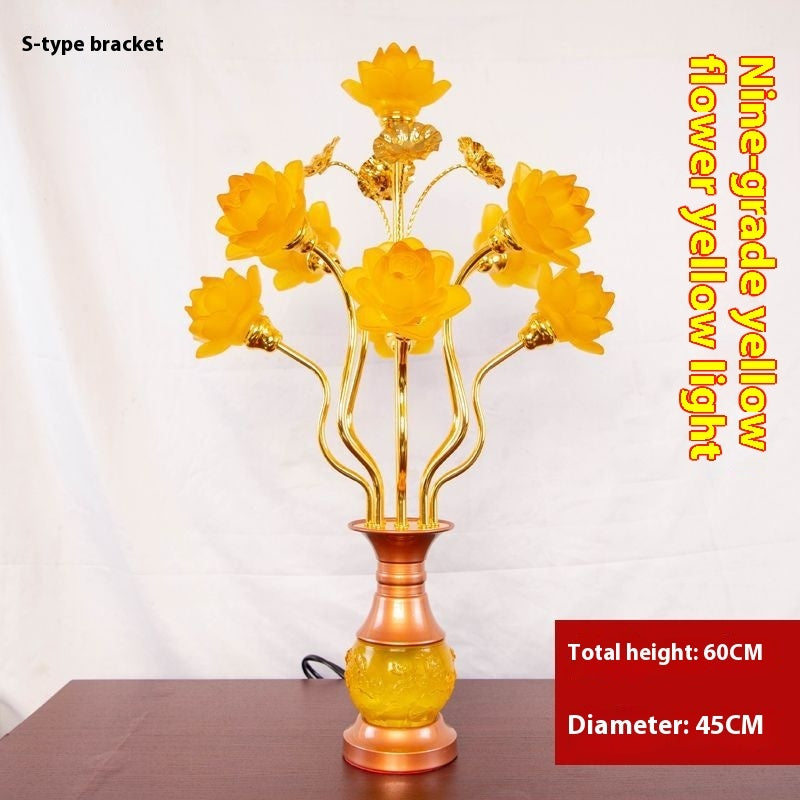 LED Lotus Lantern with Colored Glaze for Buddhist Hall and Floral Decor - Teleplus buddhist hall colored glaze led