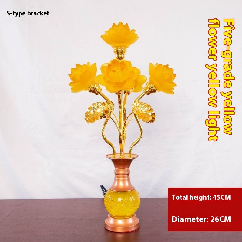 LED Lotus Lantern with Colored Glaze for Buddhist Hall and Floral Decor - Teleplus buddhist hall colored glaze led