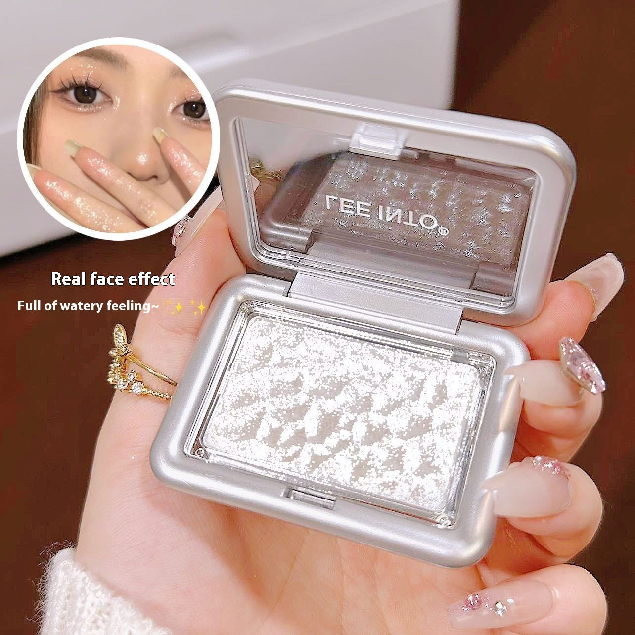 Leeinto Dream Buoy Highlight Eyeshadow Set in Moonlight White Champagne Gold - leeinto dream buoy highlight eyeshadow