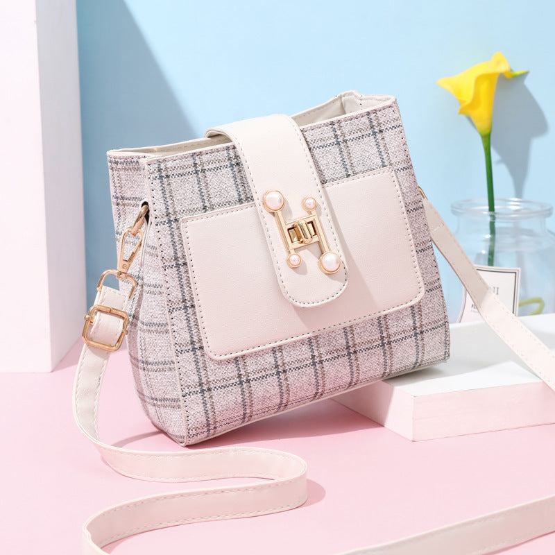 Leisure Bucket Bag with Crossbody Fashion Design in Polyester PU - Teleplus crossbody fashion leisure bucket bag