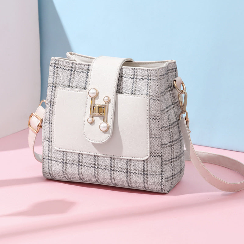 Leisure Bucket Bag with Crossbody Fashion Design in Polyester PU - Teleplus crossbody fashion leisure bucket bag