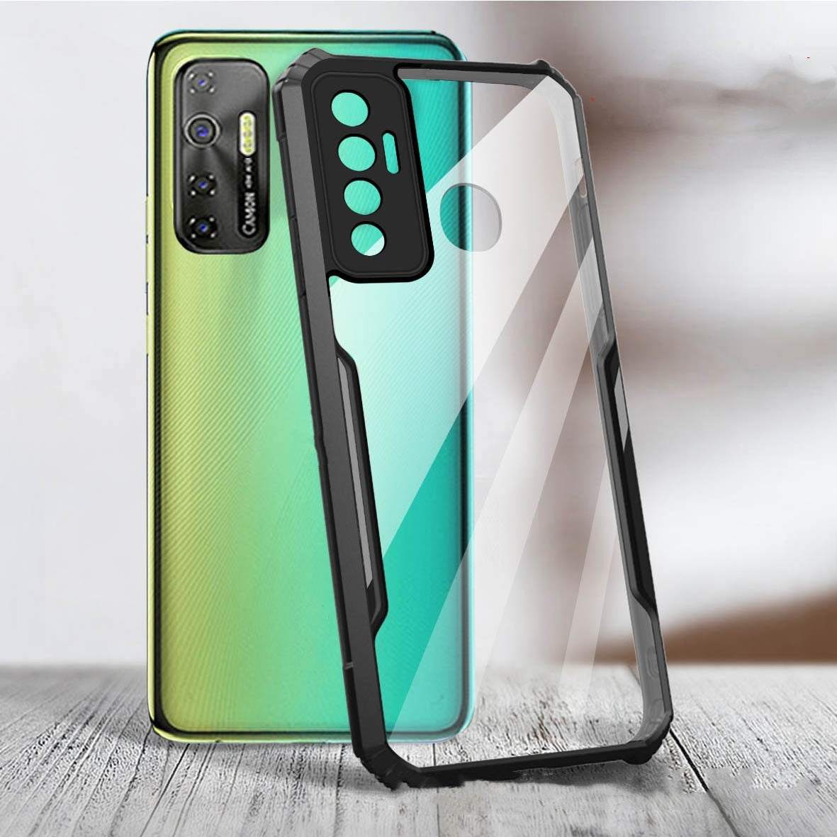 High Transparency Acrylic Phone Case Black Nordic Style for Leisure Visibility - in leisure high transparency acrylic