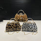 Leopard Print Fashion Retro Crossbody Bag in Black Yellow Brown PU Material - leopard print fashion retro crossbody bag