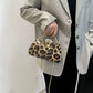 Leopard Print Fashion Retro Crossbody Bag in Black Yellow Brown PU Material - leopard print fashion retro crossbody bag