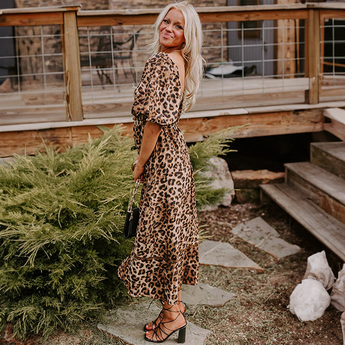 Leopard Print High Waist A-Line Skirt for Street Fashion - Teleplus high waist