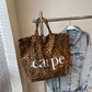 Leopard Print Large Capacity Canvas Suitcase Travel Bag for Leisure - Teleplus leopard print large capacity canvas bag