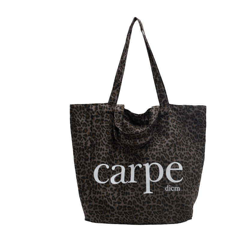 Leopard Print Large Capacity Canvas Suitcase Travel Bag for Leisure - Teleplus leopard print large capacity canvas bag