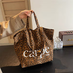 Leopard Print Large Capacity Canvas Suitcase Travel Bag for Leisure - Teleplus leopard print large capacity canvas bag