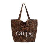 Leopard Print Large Capacity Canvas Suitcase Travel Bag for Leisure - Teleplus leopard print large capacity canvas bag