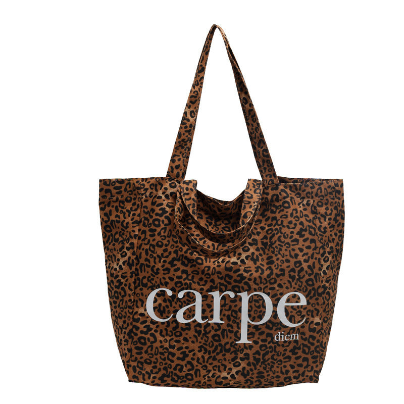 Leopard Print Large Capacity Canvas Suitcase Travel Bag for Leisure - Teleplus leopard print large capacity canvas bag