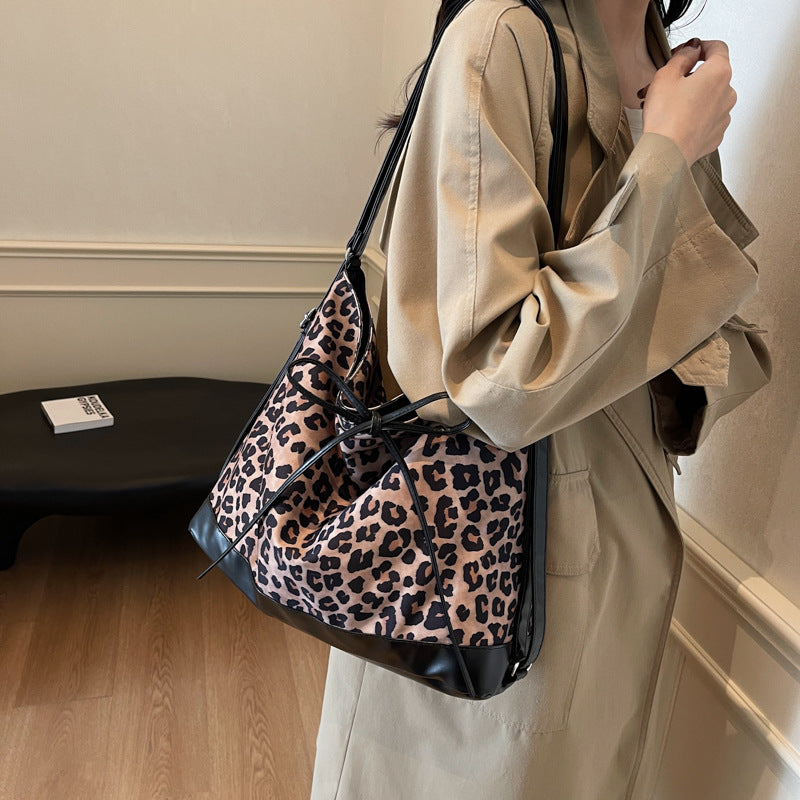 Leopard Print Personality Capacity Fashion Backpack with Large Storage - for Women leopard print personality large