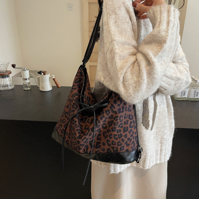 Leopard Print Personality Capacity Fashion Backpack with Large Storage - for Women leopard print personality large