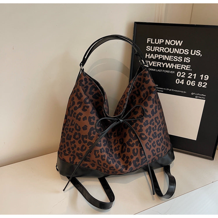 Leopard Print Personality Capacity Fashion Backpack with Large Storage - for Women leopard print personality large