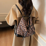 Leopard Print Personality Capacity Fashion Backpack with Large Storage - for Women leopard print personality large