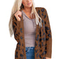 Leopard Print Polar Fleece Pocket Cardigan Loose Fit Streetwear Women’s Sweater - for Women Teleplus