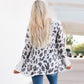 Leopard Print Polar Fleece Pocket Cardigan Loose Fit Streetwear Women’s Sweater - for Women Teleplus