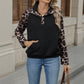 Leopard Print Pullover Sweatshirt Women’s Long Sleeve Streetwear Polyester - for Women by Teleplus