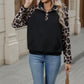 Leopard Print Pullover Sweatshirt Women’s Long Sleeve Streetwear Polyester - for Women by Teleplus