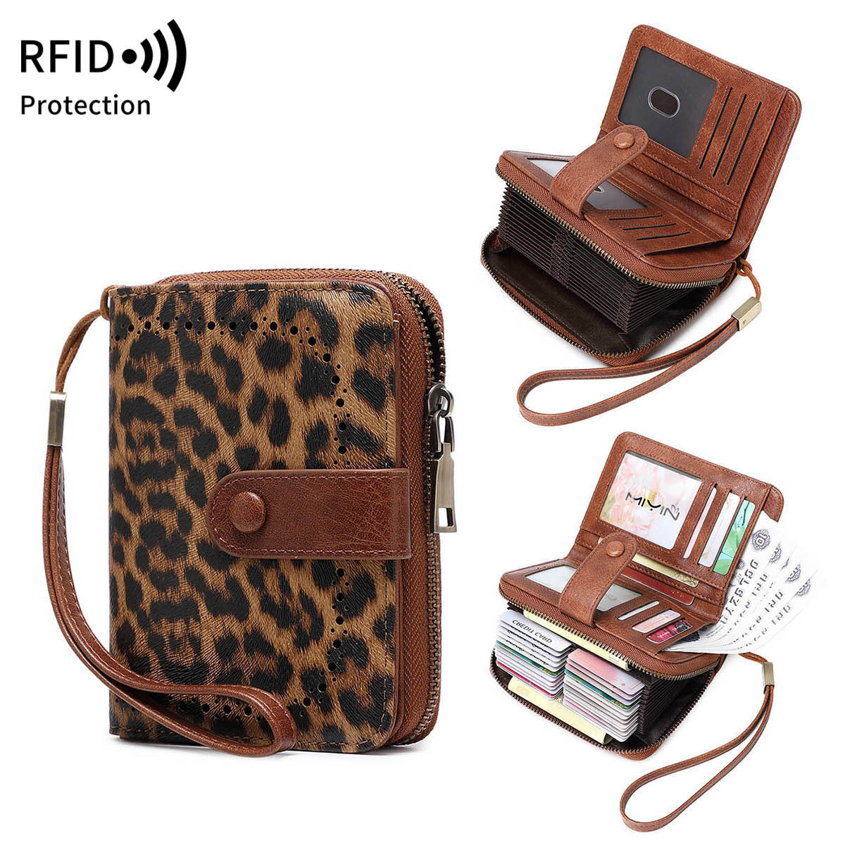 Leopard Print Storage Bag with Anti-Theft Card Slot and Various Animal Patterns - Teleplus leopard print