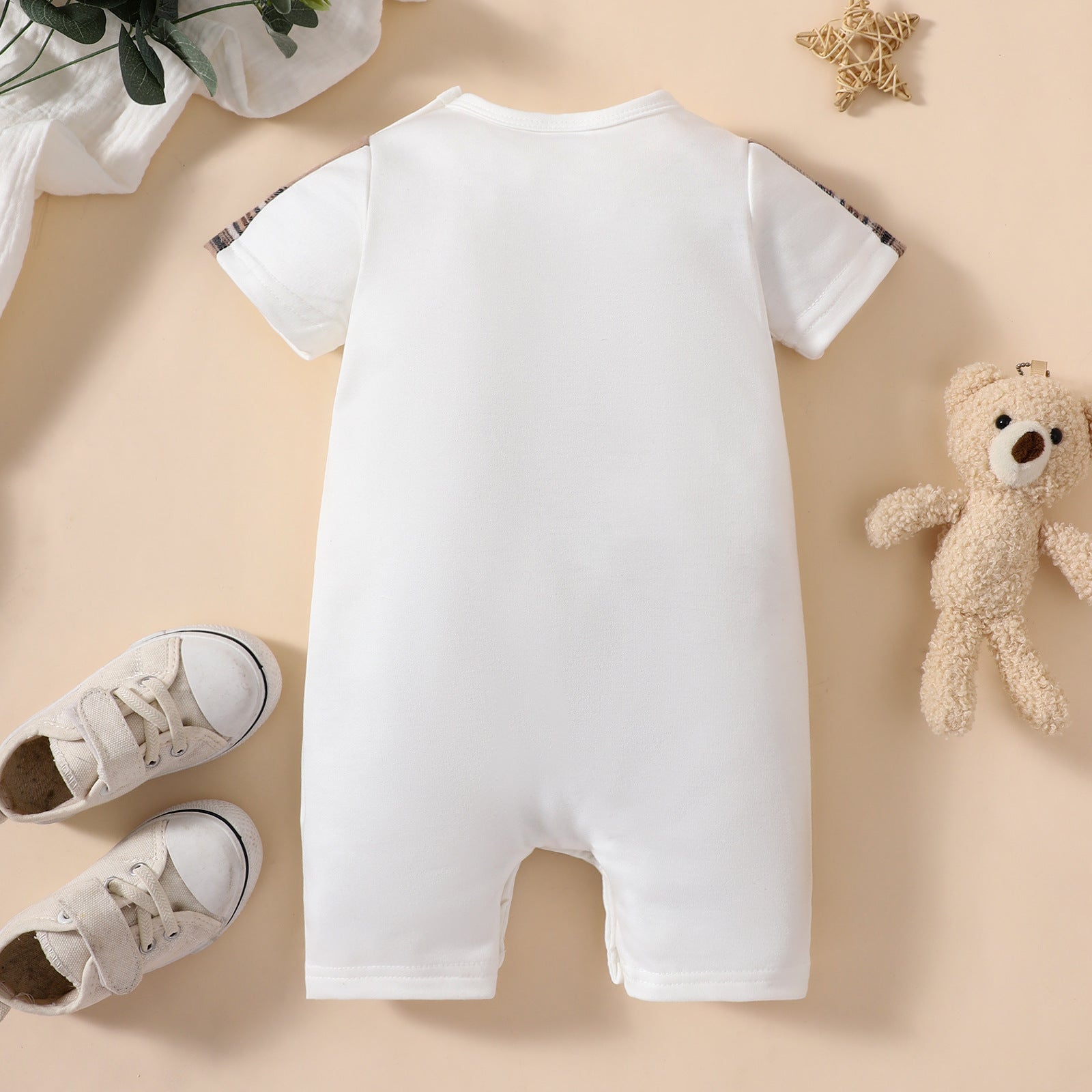 Letter Embroidery Cute Baby Onesie - Cute Baby Onesie with Letter Embroidery for Littles