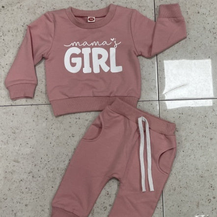 Casual Cotton Blend Purple Pink Suit Set for US and CHF Markets - Floral Fun Tiny Fashionistas in Cozy Comfort united