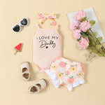 Pink and Dark Brown Baby Suit for United States Sizes CHF Available - Cute Fashion in a Lettered Three-Piece Set united