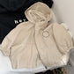 Letters Anorak Men in Black and Milky White for Various Heights - letters anorak men