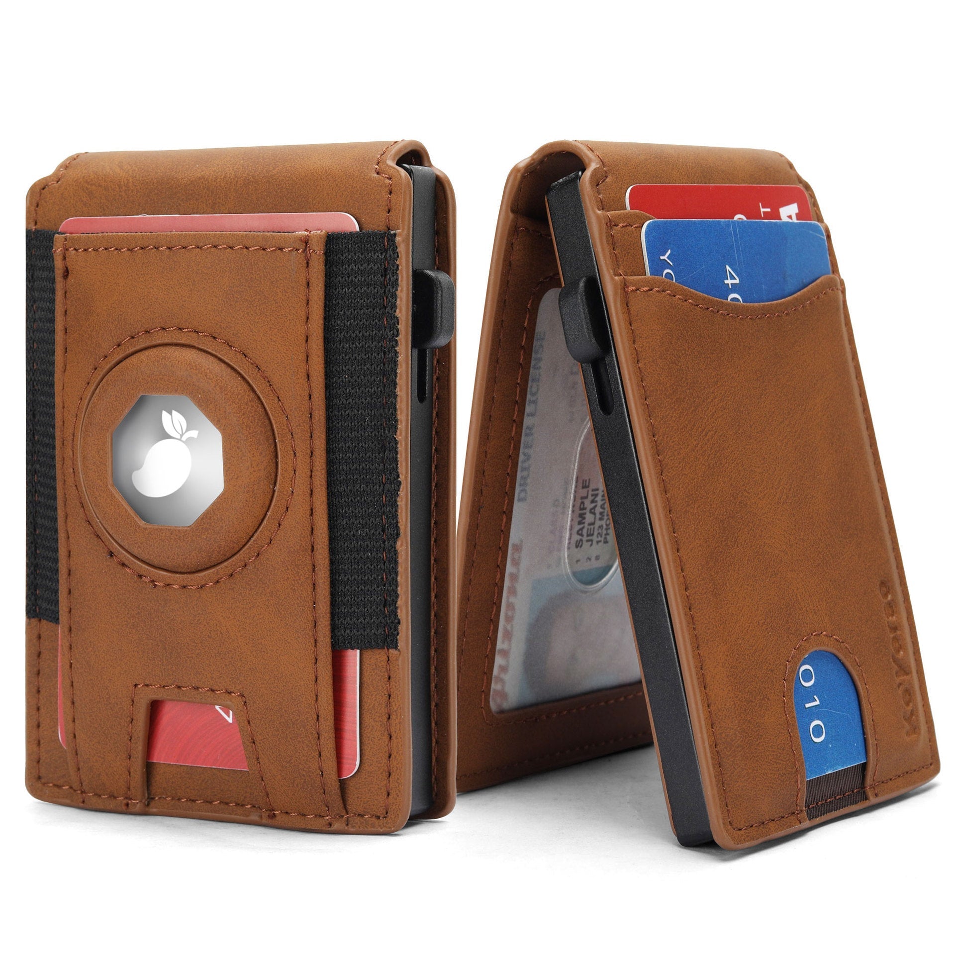 Light and Dark Brown Synthetic Leather Wallets with Microfiber Lining - Teleplus in synthetic leather wallets dark
