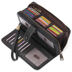 Light Brown Dark Blue Rouge Pink Midnight Black Synthetic Leather Anti-theft Swiping Wallets - Teleplus Anti-Theft
