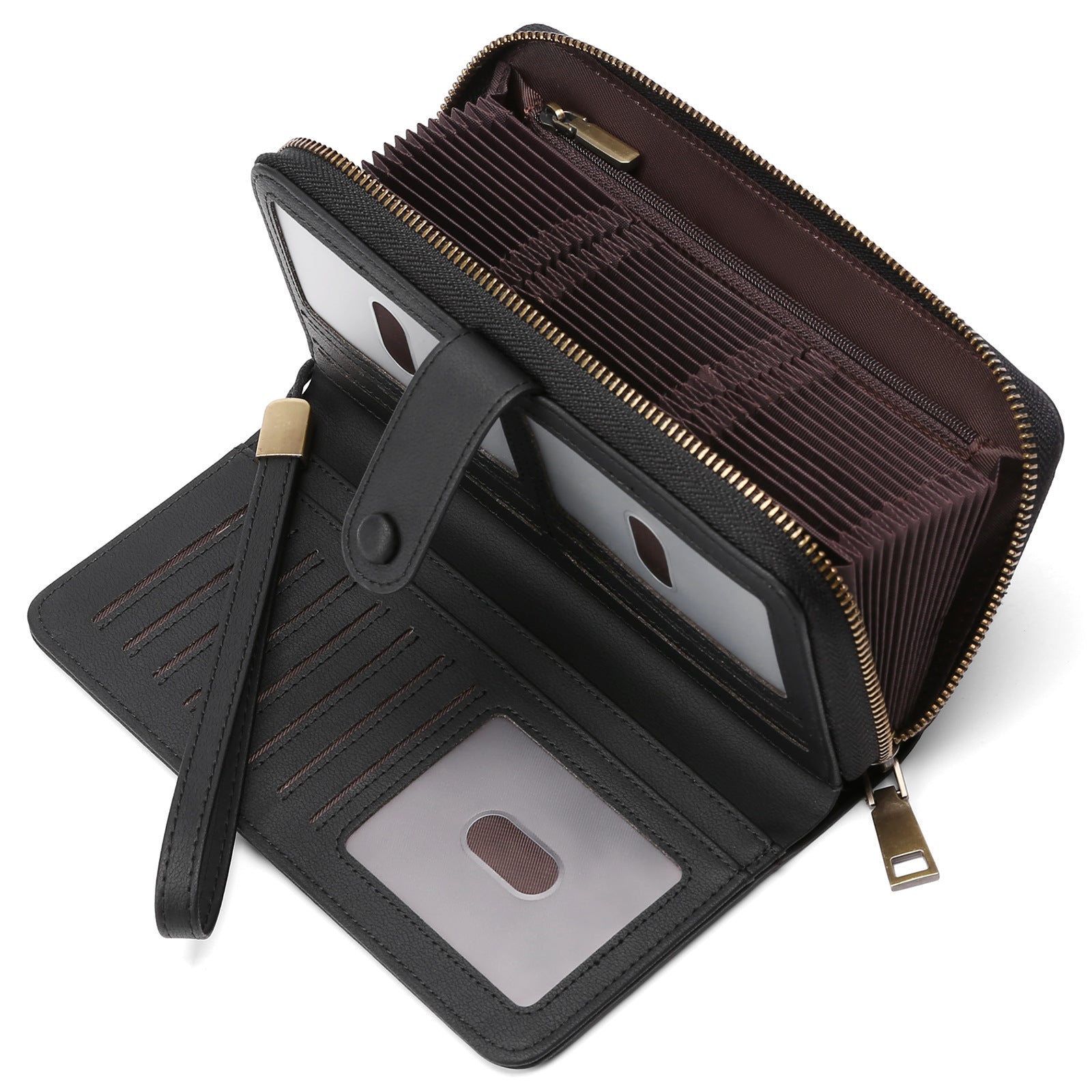 Light Brown Dark Blue Rouge Pink Midnight Black Synthetic Leather Anti-theft Swiping Wallets - Teleplus Anti-Theft