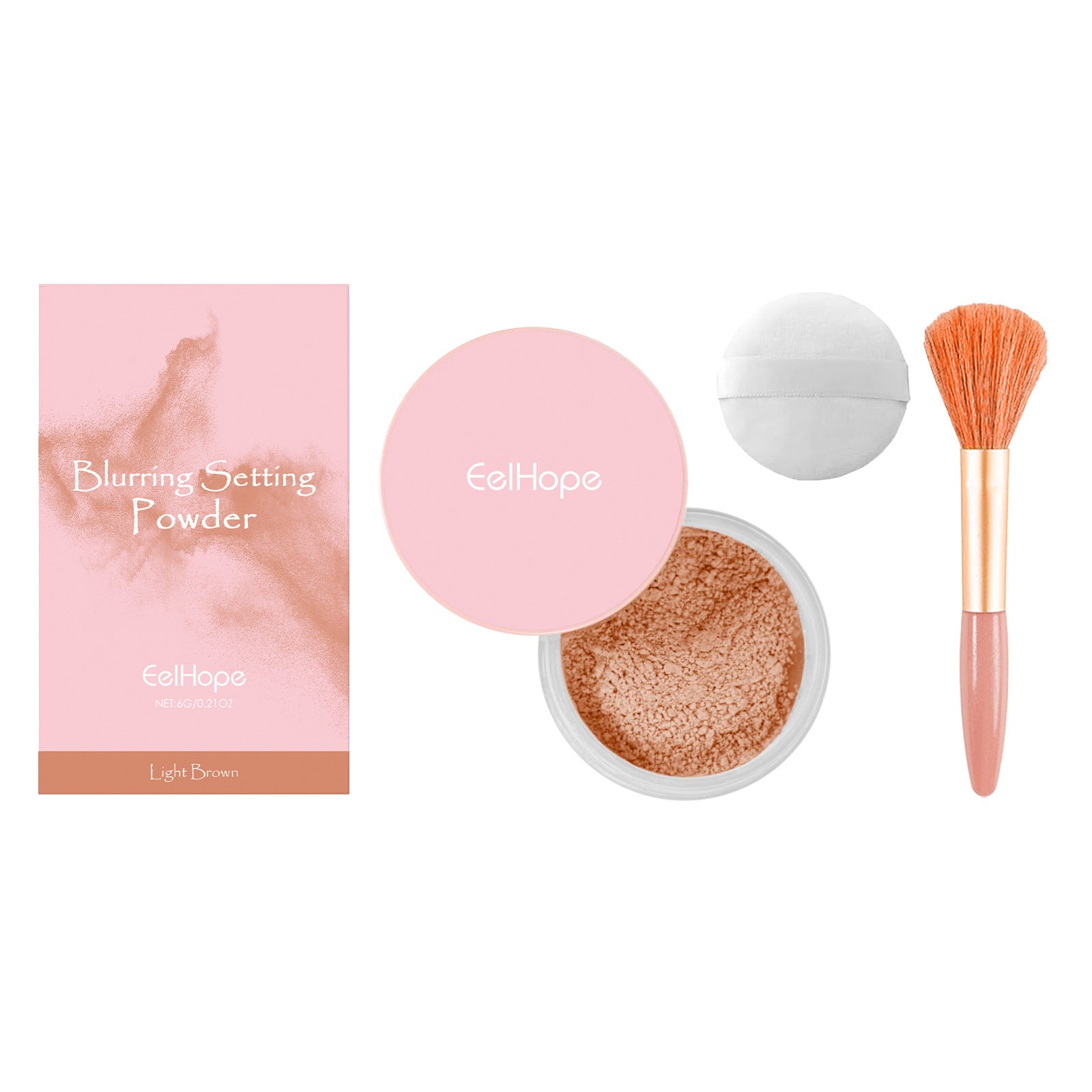 Light Delicate Makeup Powder in Brown and Pastel Shades - Teleplus makeup powder light delicate