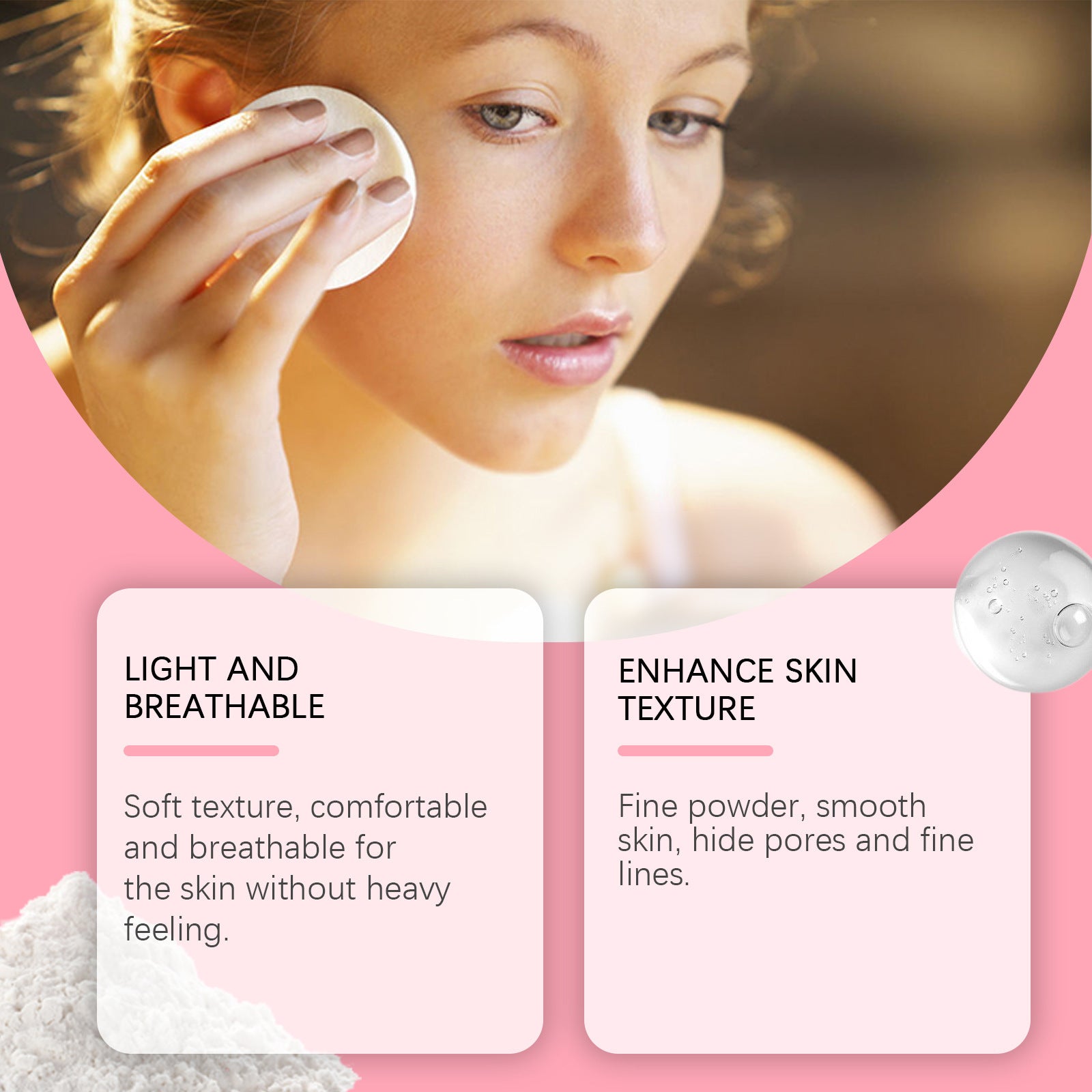 Light Delicate Makeup Powder in Brown and Pastel Shades - Teleplus makeup powder light delicate