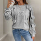 Light Gray Bow Pullover Sweater Women Cute Korean Cotton Knit Top S-XL - Teleplus