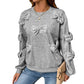 Light Gray Bow Pullover Sweater Women Cute Korean Cotton Knit Top S-XL - Teleplus