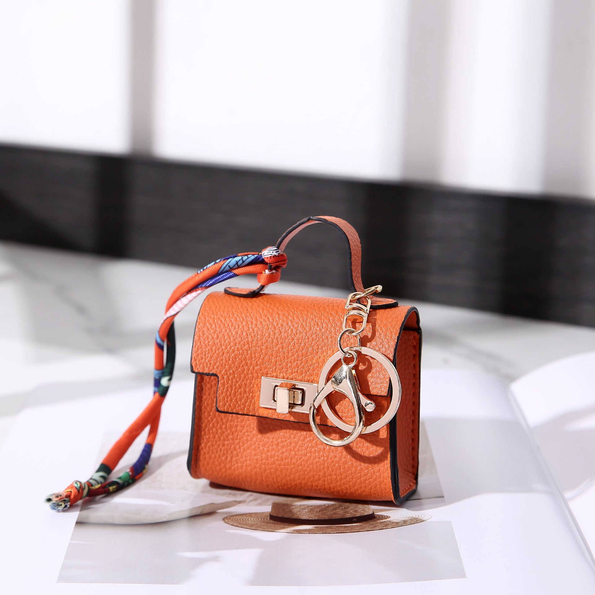 Light Luxury Bag with Stripes Lining for Kelly in Multiple Colors - Teleplus mini pendant plastic light luxury bag