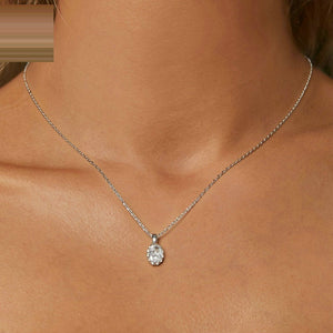 Light Luxury Drop-shaped 1 Karat Shining Moissanite Necklace S925 Sterling Silver White Gold Plated - Light Luxury