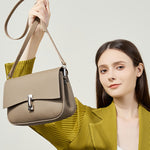 Light Luxury Leather Oval Bag with Zipper and Mobile Phone Pocket - Teleplus Messenger light luxury leather shoulder