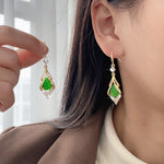 Light Luxury Opal Rhombus Ear Hook Elegant High-end Sense - Bling It On with Light Luxury Opal Rhombus Earrings