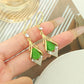 Light Luxury Opal Rhombus Ear Hook Elegant High-end Sense - Bling It On with Light Luxury Opal Rhombus Earrings