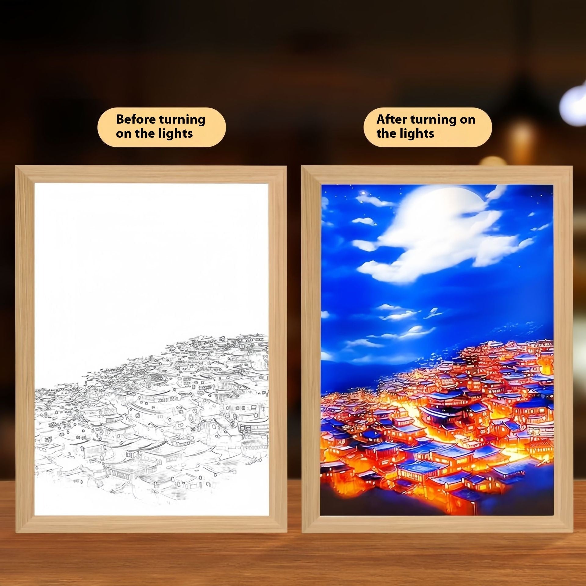 Light Painting Small Night Lamp Bedside Decoration with Cartoon Characters - Teleplus light painting small night lamp