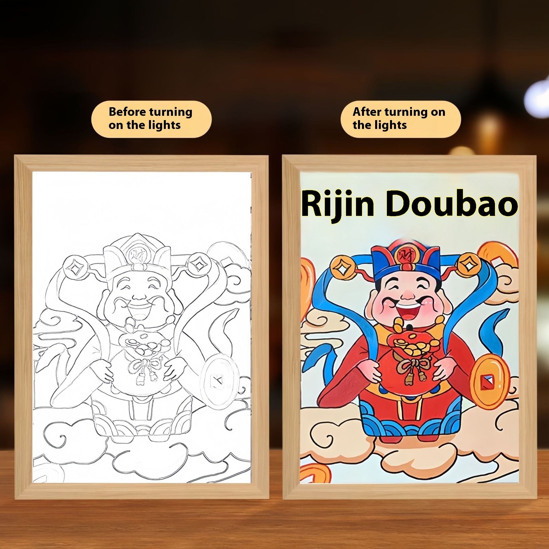 Light Painting Small Night Lamp Bedside Decoration with Cartoon Characters - Teleplus light painting small night lamp