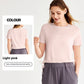 Light Pink and Black Rayon Workout T-Shirt for Yoga Fitness - Teleplus