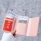 Light Pink and Blue PU Card Wallet for United States Currency with Secret Compartment - Large Banknote Bliss in a Purse