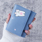 Light Pink and Blue PU Card Wallet for United States Currency with Secret Compartment - Large Banknote Bliss in a Purse