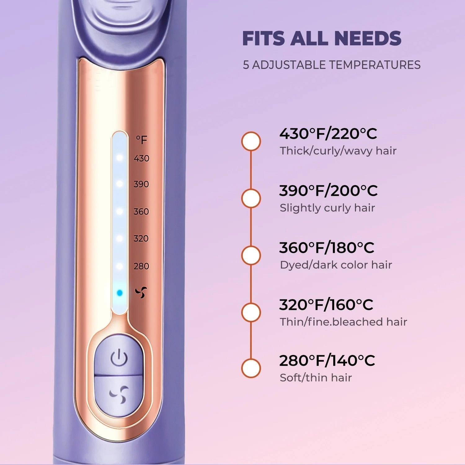 Light Purple Electric Hair Straightener for Home Curling and Styling - Teleplus home hair curling electric straightener