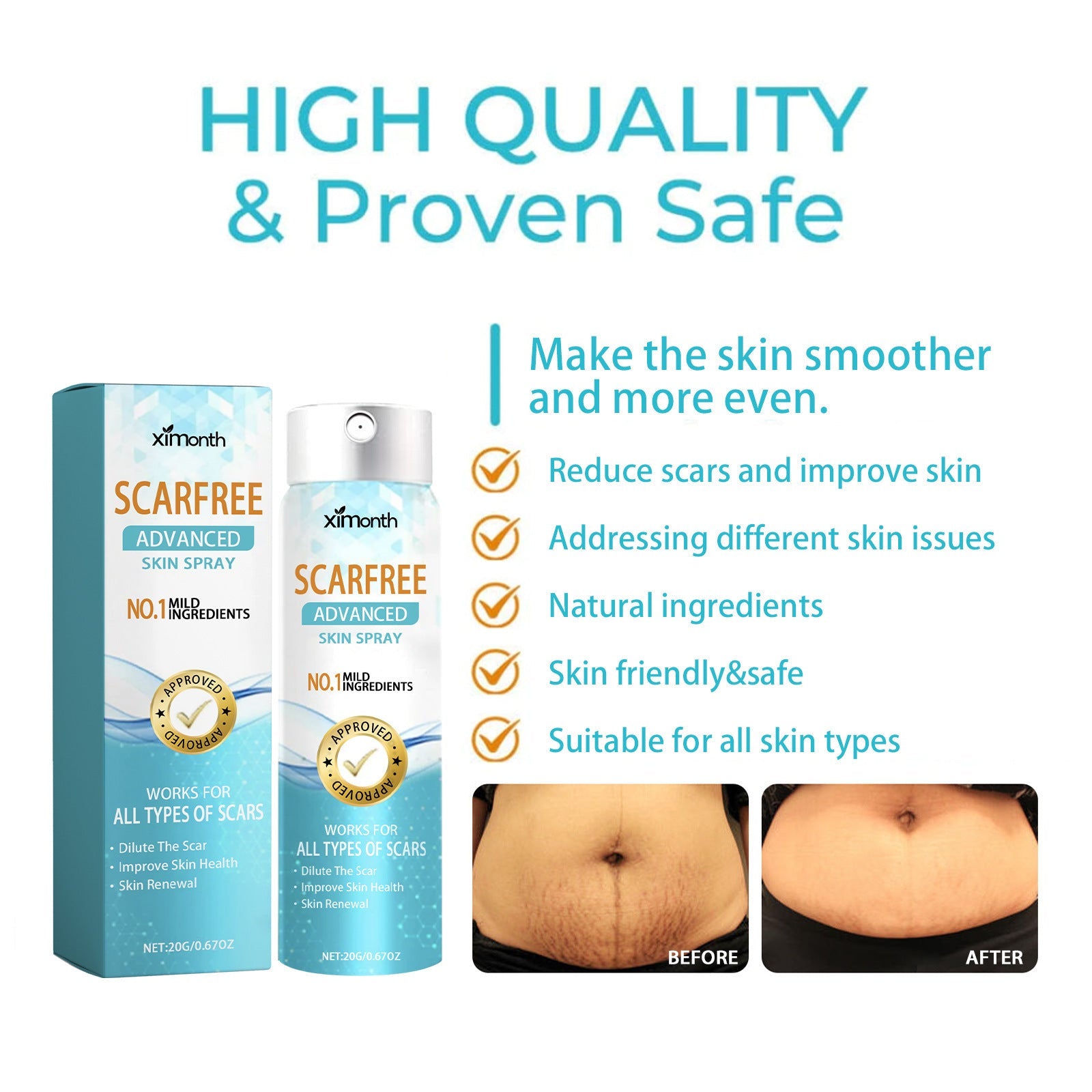 Lighten Scar Care Spray On Body Skin - Lighten Scar Care Spray for Smoother Body Skin