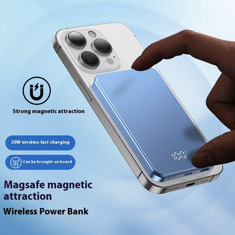 Lightweight Aluminum Alloy Magnetic Power Bank with Digital Display for Mobile Devices - Teleplus digital display