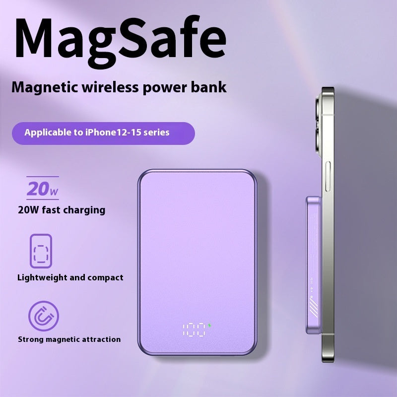 Lightweight Aluminum Alloy Magnetic Power Bank with Digital Display for Mobile Devices - Teleplus digital display