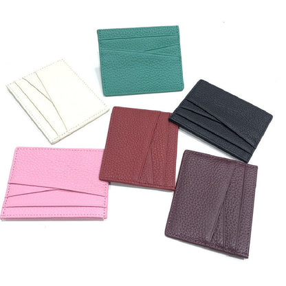 Lightweight Genuine Leather Wallet with Solid Colors for Men and Women in the United States - Sleek Cowhide Cards