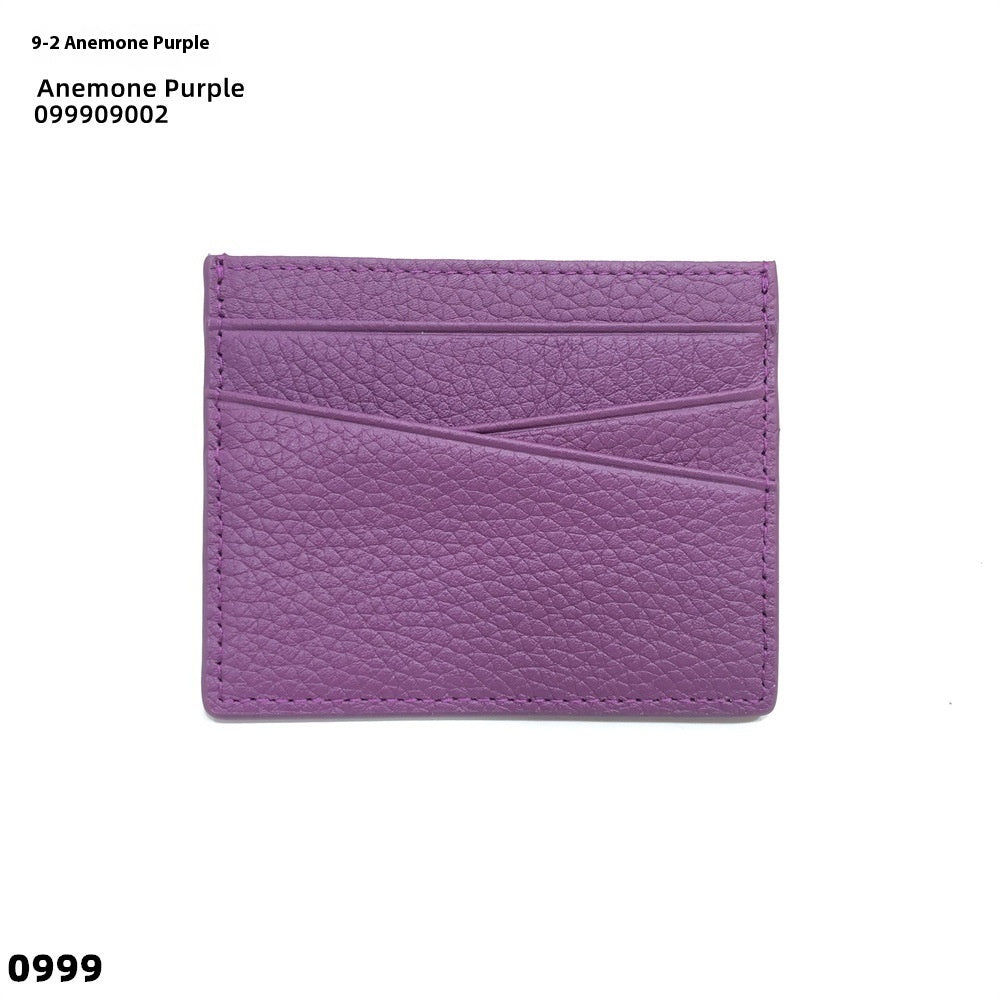 Lightweight Genuine Leather Wallet with Solid Colors for Men and Women in the United States - Sleek Cowhide Cards